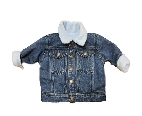 Kids Baby Blue Fleece lined denim jacket
