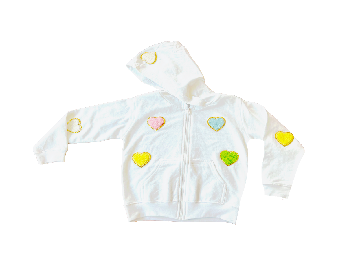 Mutli Colored Heart Zip-up