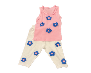 Blue Flower Tank and Legging set