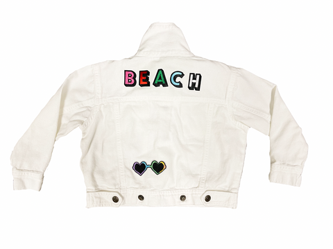 Kids Beach White Denim Jacket