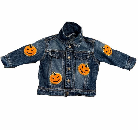 Customized Pumpkin kids denim Jacket