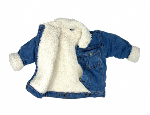 Kids White Shearling Jacket