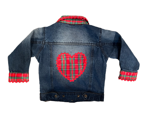 Kids Gingham Denim Jacket