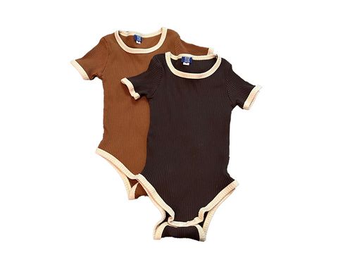 Short sleeve ribbed cotton onsie bundle