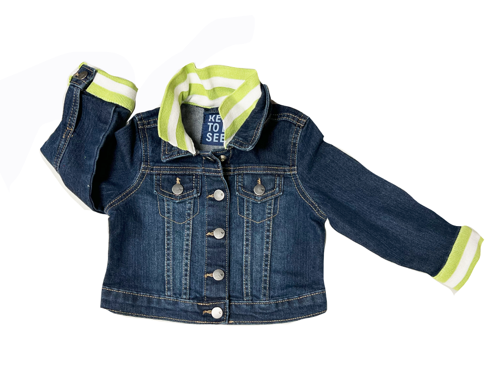 popped collar kids denim jacket