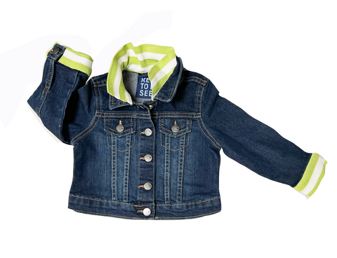 popped collar kids denim jacket