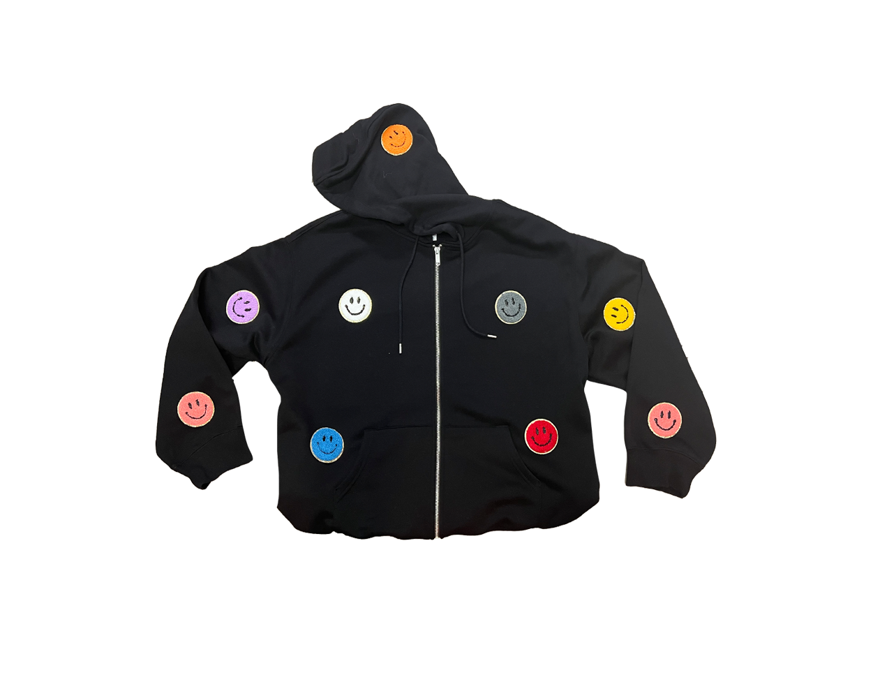 Adults Zip Up Smiley Hoodie Jacket